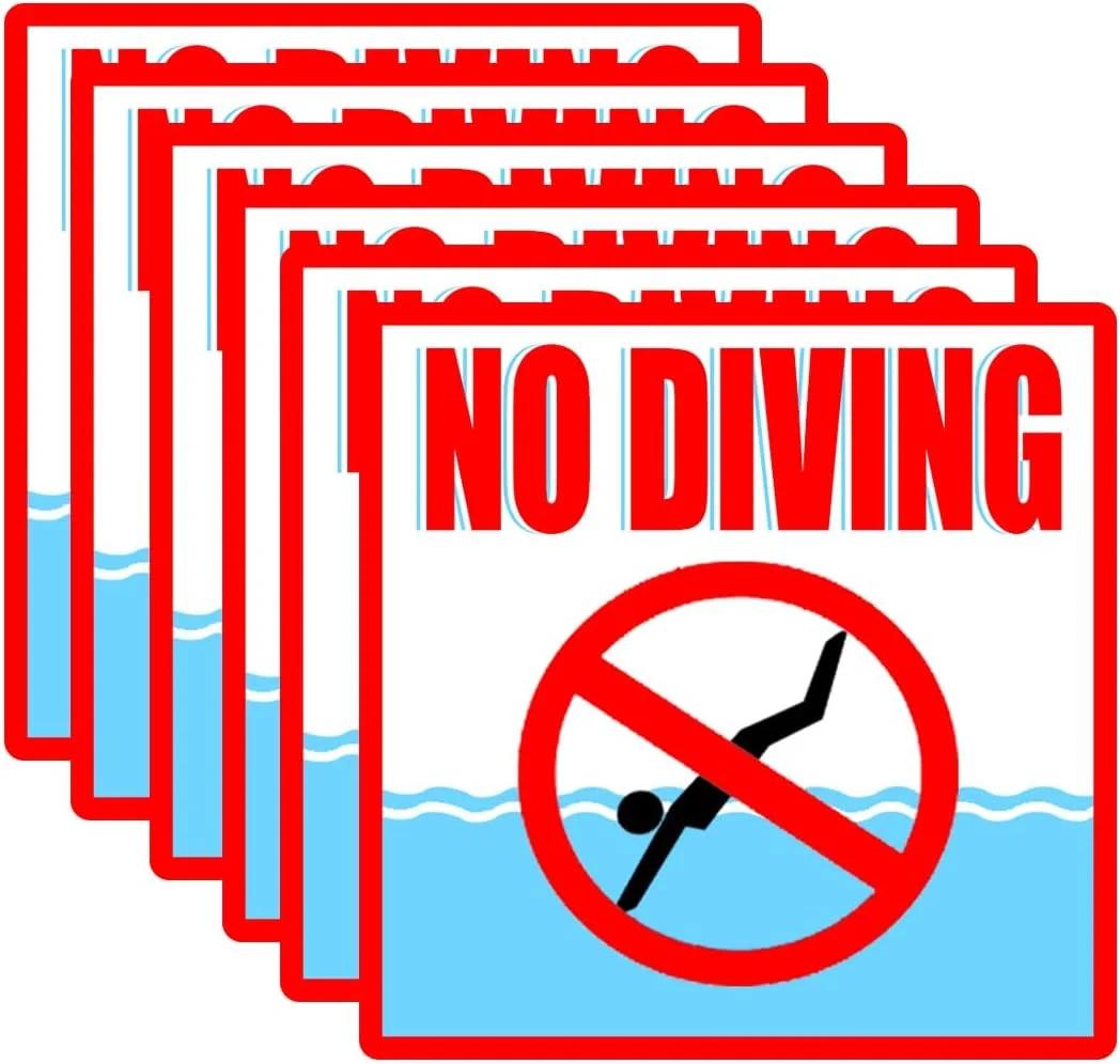 برچسب هشدار استخر YOUOK مدل No Diving بسته ۶ عددی