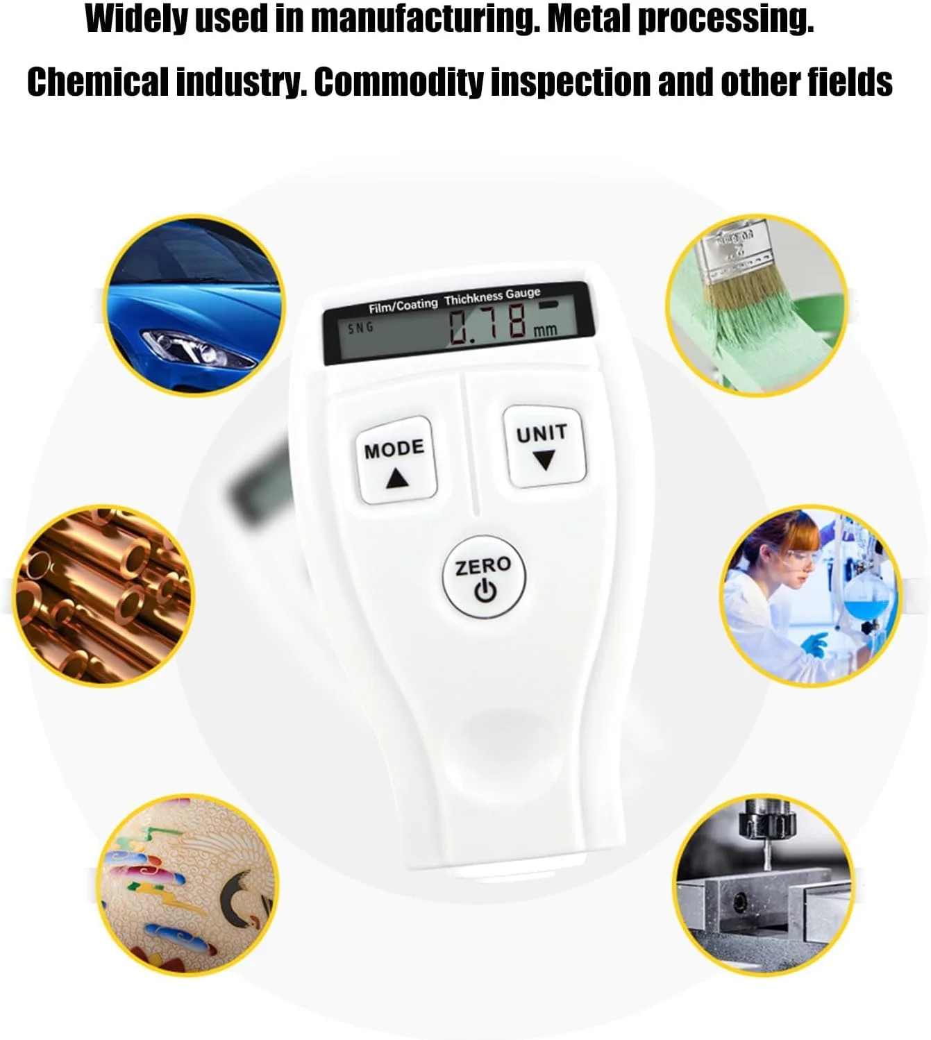 ضخامت سنج دیجیتال پیشرفته رنگ خودرو، ابزار تست پوشش فلزی غیر مخرب برای اندازه گیری لایه رنگ خودرو، عمق سنج سریع و دقیق برای تعمیر بدنه خودرو و بازرسی رنگ ضخامت سنج دیجیتال پیشرفته رنگ خودرو، ابزار تست پوشش فلزی غیر مخرب برای اندازه گیری لایه رنگ خودرو، عمق سنج سریع و دقیق برای تعمیر بدنه خودرو و بازرسی رنگ