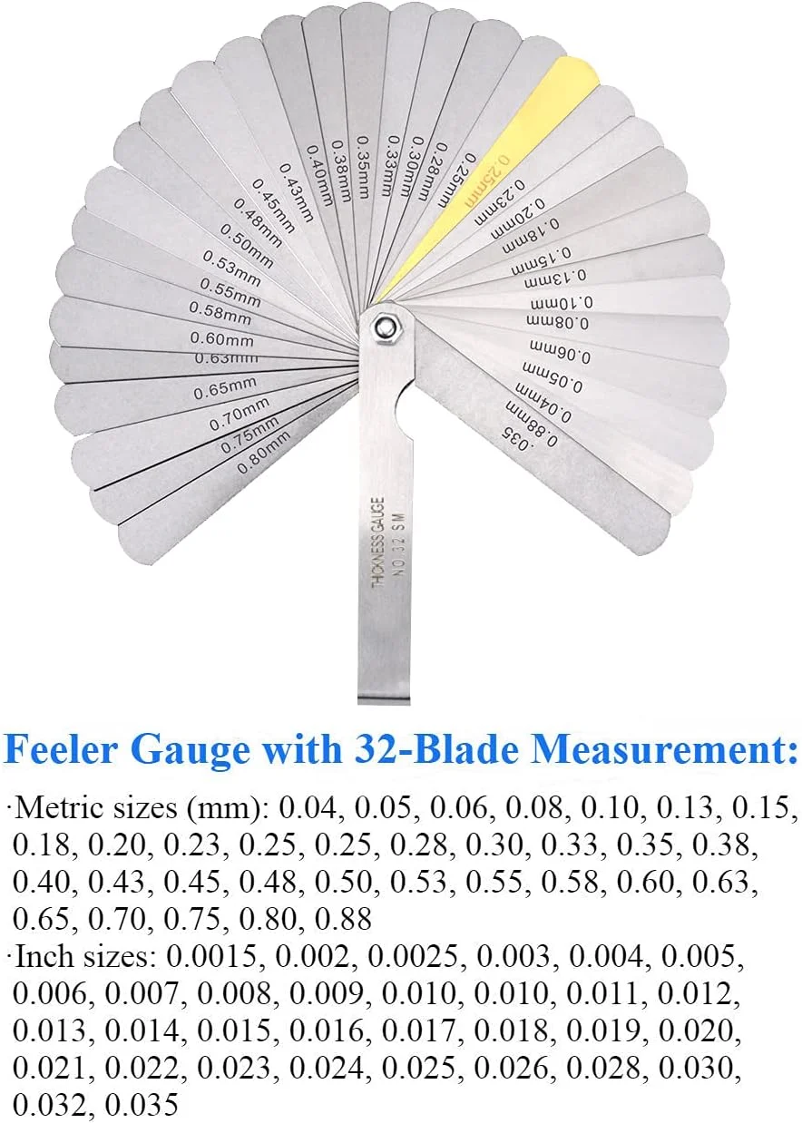 KASTWAVE گیج فیلر 2 عددی با 32 تیغه و گیج فیلر افست با 16 تیغه، ابزار اندازه گیری شکاف دوگانه متریک و اینچی KASTWAVE گیج فیلر 2 عددی با 32 تیغه و گیج فیلر افست با 16 تیغه، ابزار اندازه گیری شکاف دوگانه متریک و اینچی