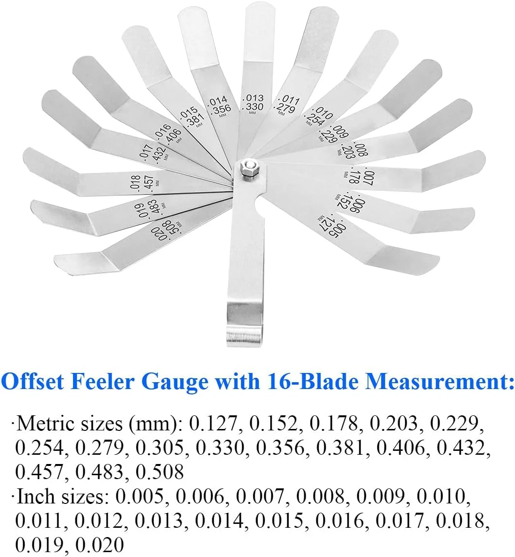 KASTWAVE گیج فیلر 2 عددی با 32 تیغه و گیج فیلر افست با 16 تیغه، ابزار اندازه گیری شکاف دوگانه متریک و اینچی KASTWAVE گیج فیلر 2 عددی با 32 تیغه و گیج فیلر افست با 16 تیغه، ابزار اندازه گیری شکاف دوگانه متریک و اینچی