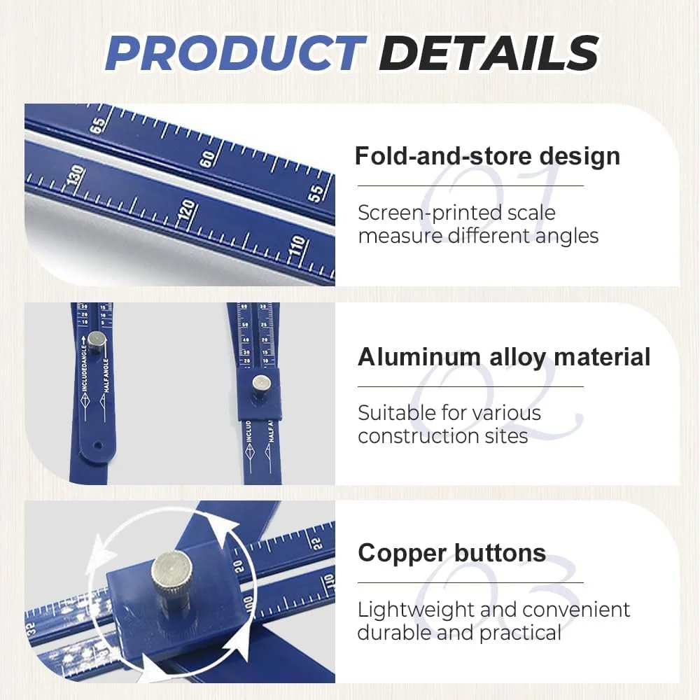 زاویه یاب دیجیتال دقیق 2025، زاویه سنج قابل تنظیم برای نجاری، کارهای چوبی و DIY، ابزار اندازه گیری چند زاویه ای با مقیاس برای تشخیص دقیق زاویه (آبی) زاویه یاب دیجیتال دقیق 2025، زاویه سنج قابل تنظیم برای نجاری، کارهای چوبی و DIY، ابزار اندازه گیری چند زاویه ای با مقیاس برای تشخیص دقیق زاویه (آبی)