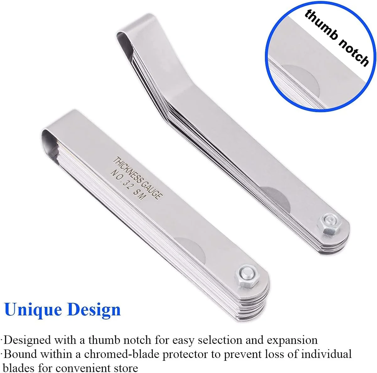 مجموعه گیج فیلر 2 تکه KASTWAVE شامل گیج 32 تیغه و گیج افست 16 تیغه، سایزهای دوگانه SAE و متریک، اندازه گیری دقیق فواصل مکانیکی مجموعه گیج فیلر 2 تکه KASTWAVE شامل گیج 32 تیغه و گیج افست 16 تیغه، سایزهای دوگانه SAE و متریک، اندازه گیری دقیق فواصل مکانیکی