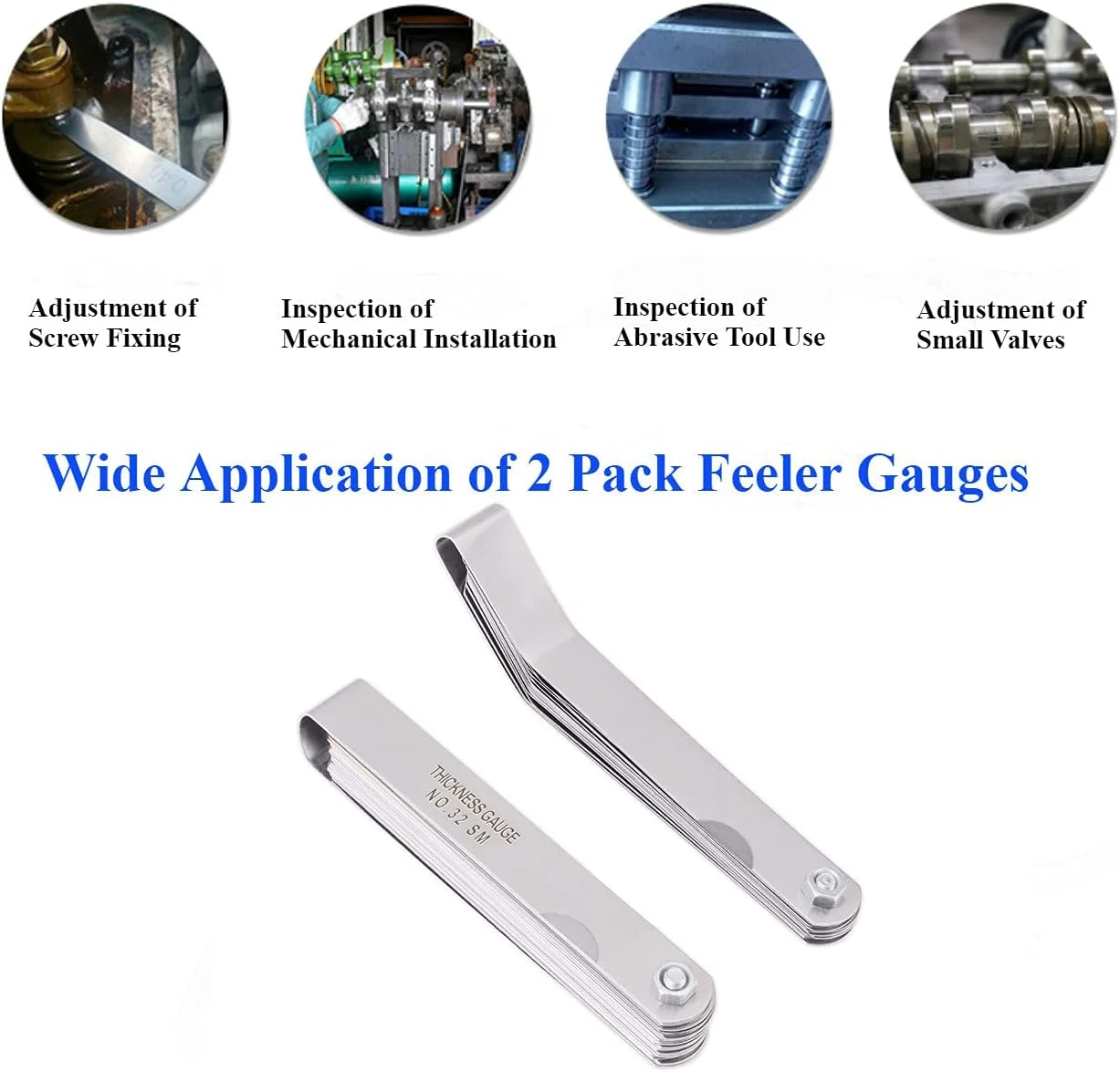 KASTWAVE گیج فیلر 2 عددی با 32 تیغه و گیج فیلر افست با 16 تیغه، ابزار اندازه گیری شکاف دوگانه متریک و اینچی KASTWAVE گیج فیلر 2 عددی با 32 تیغه و گیج فیلر افست با 16 تیغه، ابزار اندازه گیری شکاف دوگانه متریک و اینچی