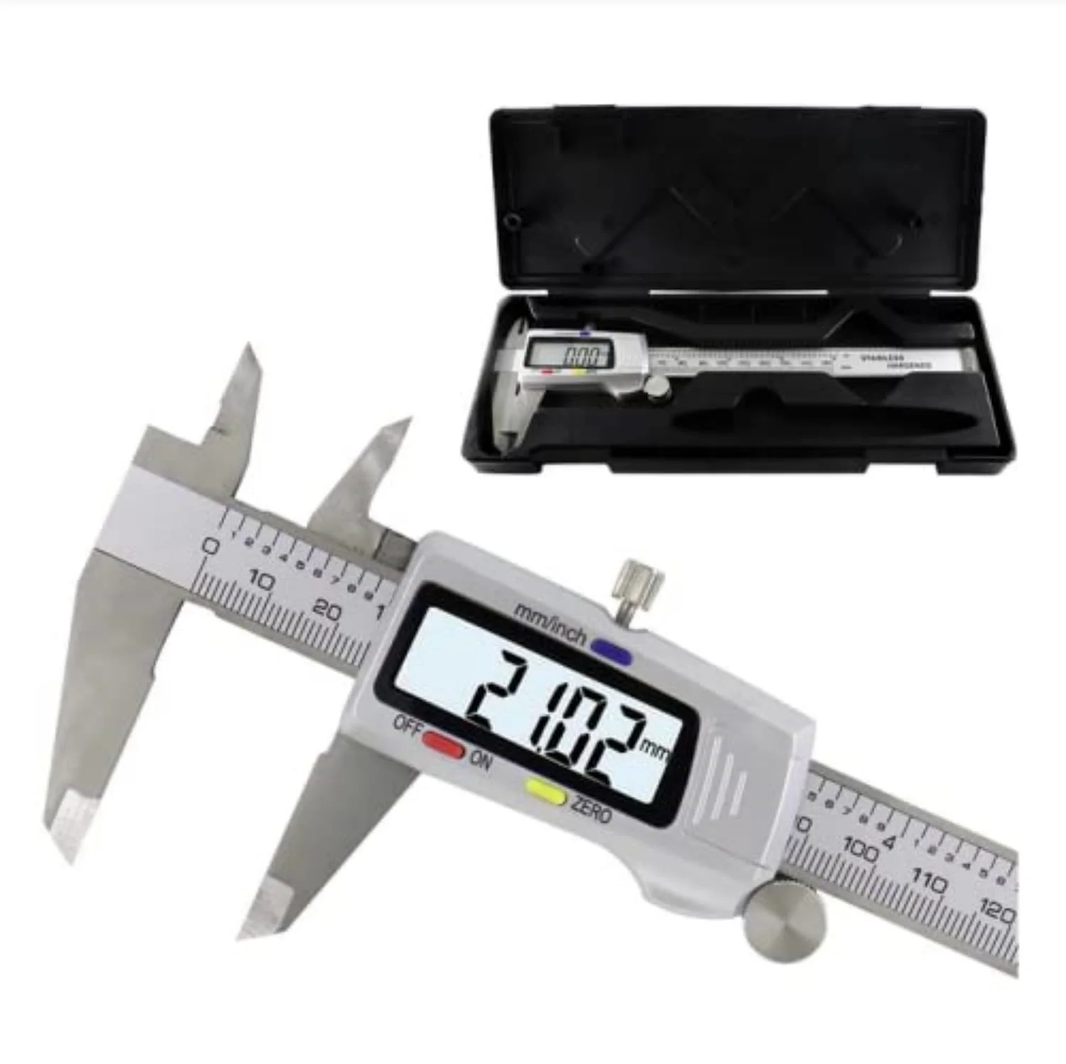 کولیس دیجیتال 150 میلی متری (6 اینچی) اسکییدو، ساخته شده از استیل ضد زنگ، ابزار اندازه گیری میکرومتر فلزی