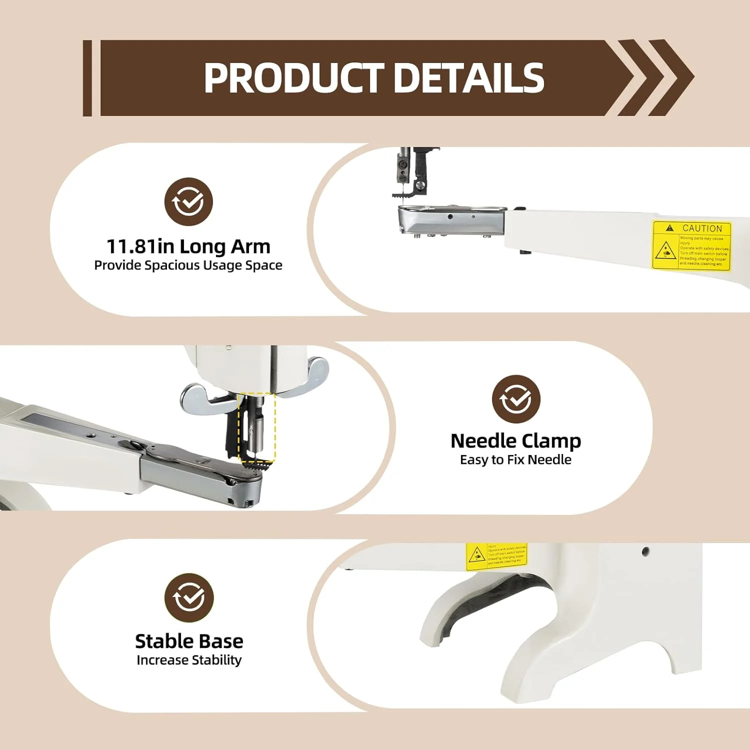 چرخ خیاطی چرم، دستگاه تعمیر چکمه و کفش چرمی 30 سانتی متری نایلونی/کتانی دستی صنعتی با طول دوخت قابل تنظیم برای دمپایی، کیف، عروسک و پارچه های ضخیم چرخ خیاطی چرم، دستگاه تعمیر چکمه و کفش چرمی 30 سانتی متری نایلونی/کتانی دستی صنعتی با طول دوخت قابل تنظیم برای دمپایی، کیف، عروسک و پارچه های ضخیم
