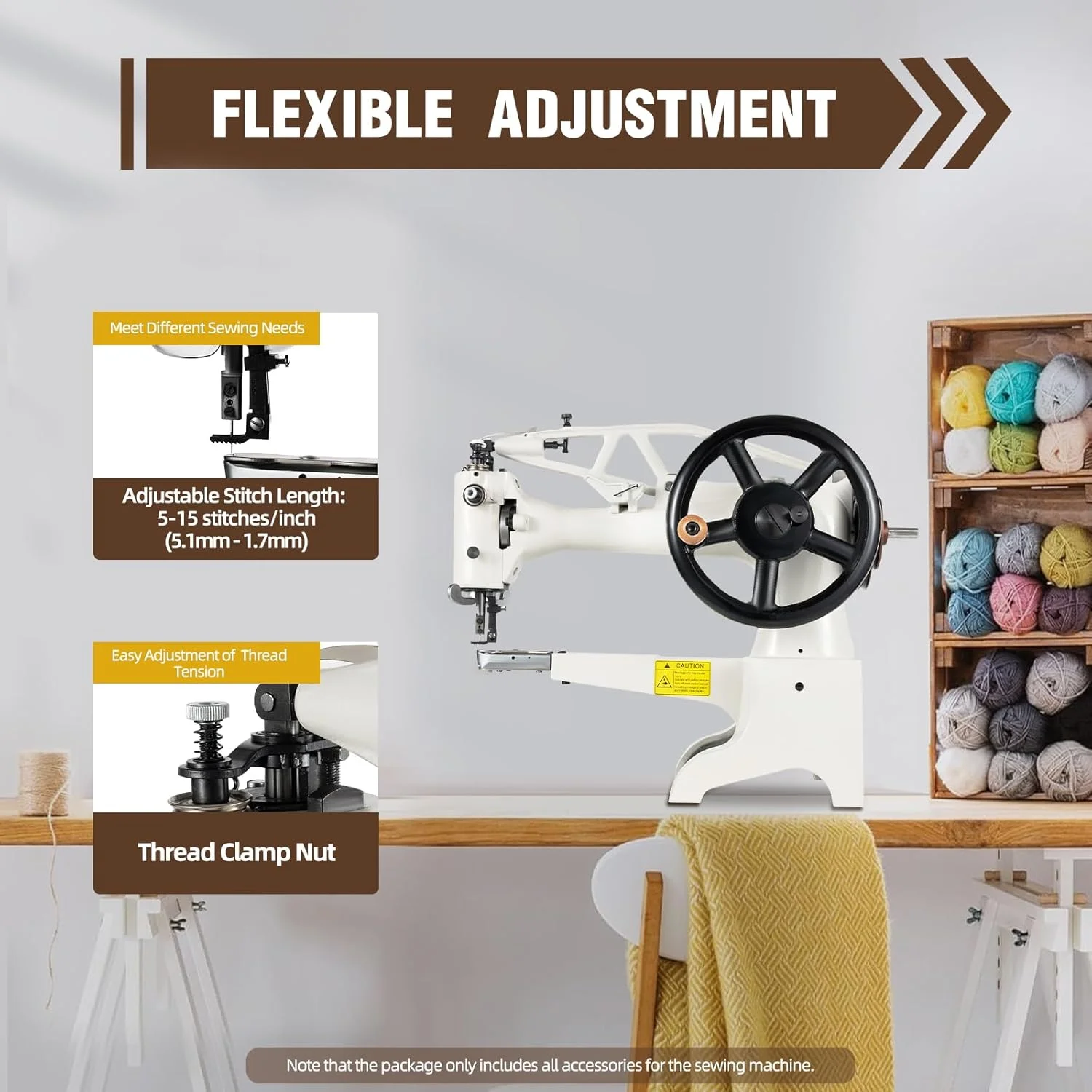 چرخ خیاطی چرم، دستگاه تعمیر چکمه و کفش چرمی 30 سانتی متری نایلونی/کتانی دستی صنعتی با طول دوخت قابل تنظیم برای دمپایی، کیف، عروسک و پارچه های ضخیم چرخ خیاطی چرم، دستگاه تعمیر چکمه و کفش چرمی 30 سانتی متری نایلونی/کتانی دستی صنعتی با طول دوخت قابل تنظیم برای دمپایی، کیف، عروسک و پارچه های ضخیم