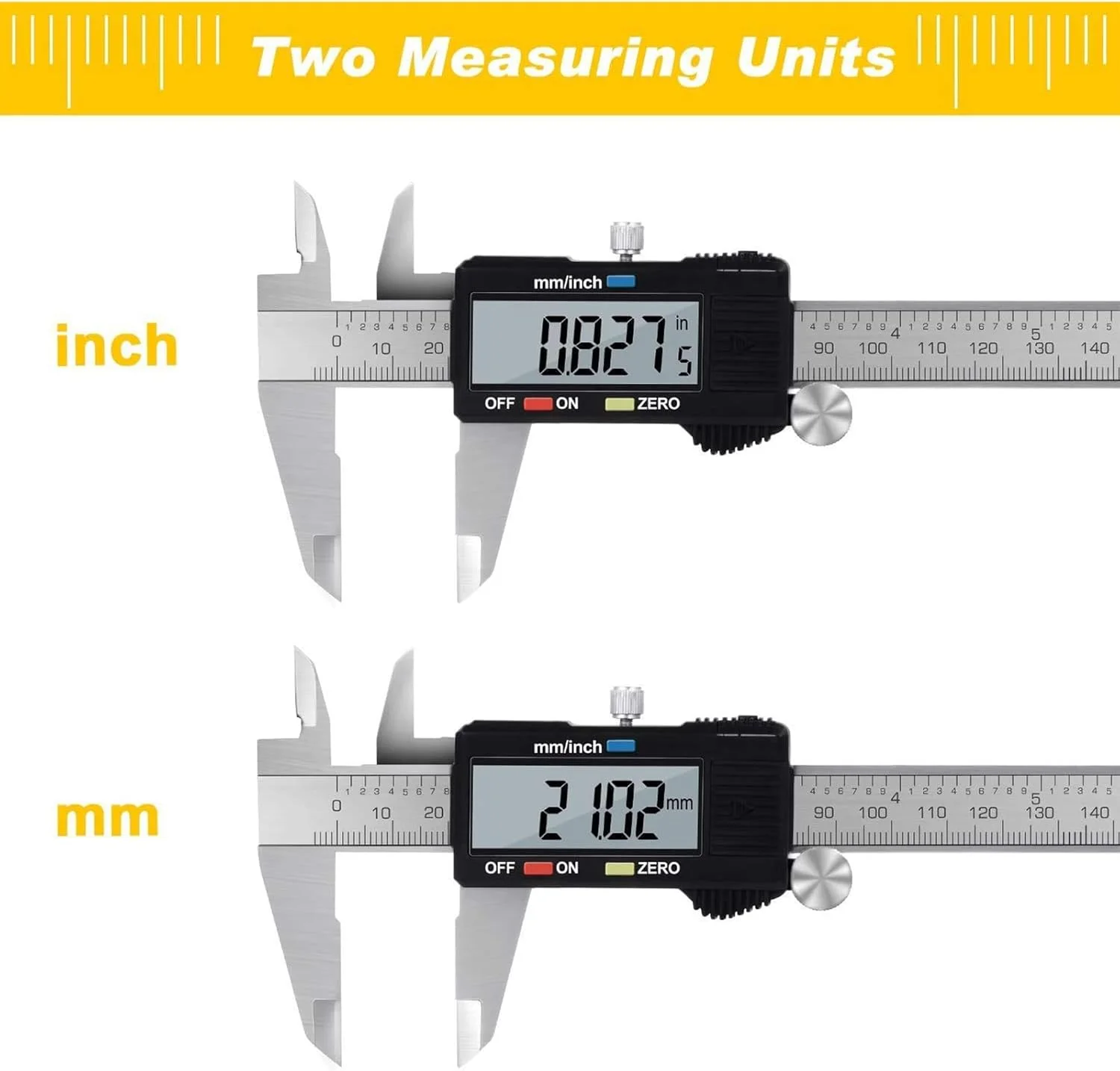 کولیس دیجیتال THE WHITE SHOP، کولیس الکترونیکی با قابلیت خاموش شدن خودکار و صفحه نمایش بزرگ، ابزار اندازه گیری تبدیل ورنیه (اندازه: نقره ای) کولیس دیجیتال THE WHITE SHOP، کولیس الکترونیکی با قابلیت خاموش شدن خودکار و صفحه نمایش بزرگ، ابزار اندازه گیری تبدیل ورنیه (اندازه: نقره ای)