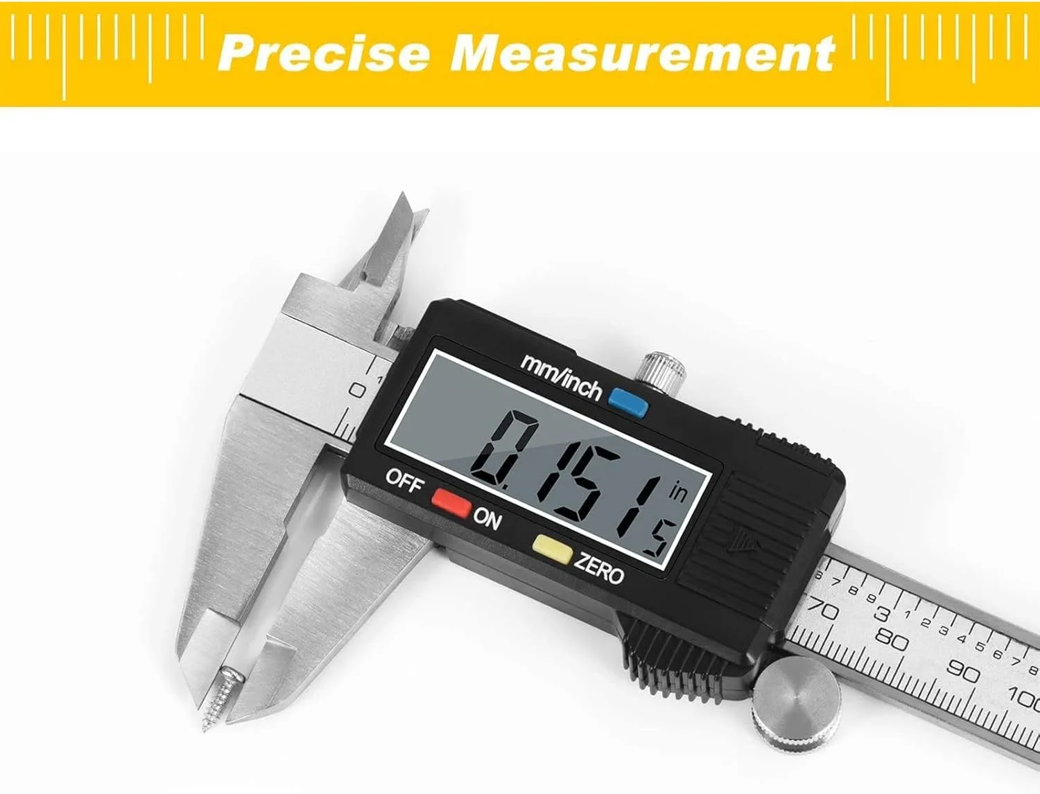 کولیس دیجیتال THE WHITE SHOP، کولیس الکترونیکی با قابلیت خاموش شدن خودکار و صفحه نمایش بزرگ، ابزار اندازه گیری تبدیل ورنیه (اندازه: نقره ای) کولیس دیجیتال THE WHITE SHOP، کولیس الکترونیکی با قابلیت خاموش شدن خودکار و صفحه نمایش بزرگ، ابزار اندازه گیری تبدیل ورنیه (اندازه: نقره ای)