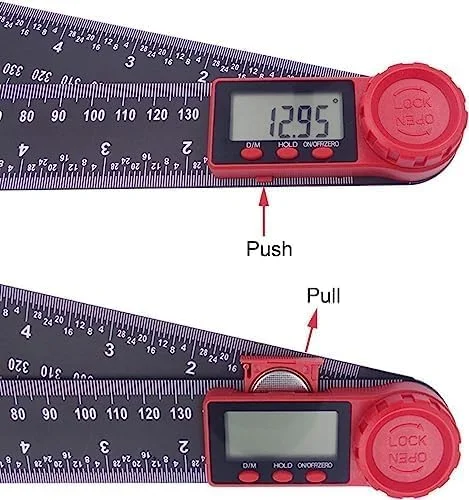 زاویه یاب دیجیتال TERRIFI، نقاله دیجیتال، ابزار اندازه گیری زاویه فولاد ضد زنگ با صفحه نمایش LCD برای نجار/نجاری (شامل باتری) اندازه گیری 360 درجه
