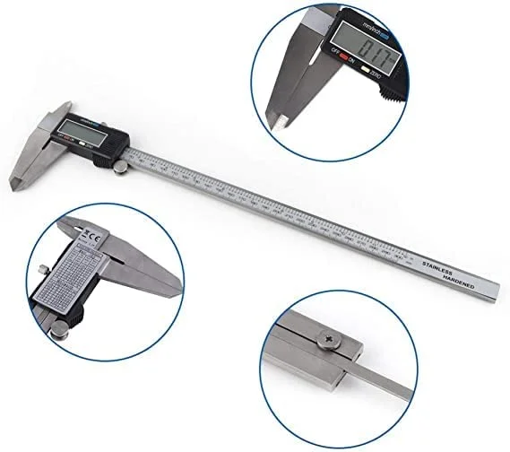 کولیس ورنیه دیجیتال الکترونیکی 300 میلی متری 12 اینچی AQSON، کولیس ورنیه دیجیتال 0-300 میلی متری، میکرومتر، خط کش اندازه گیری