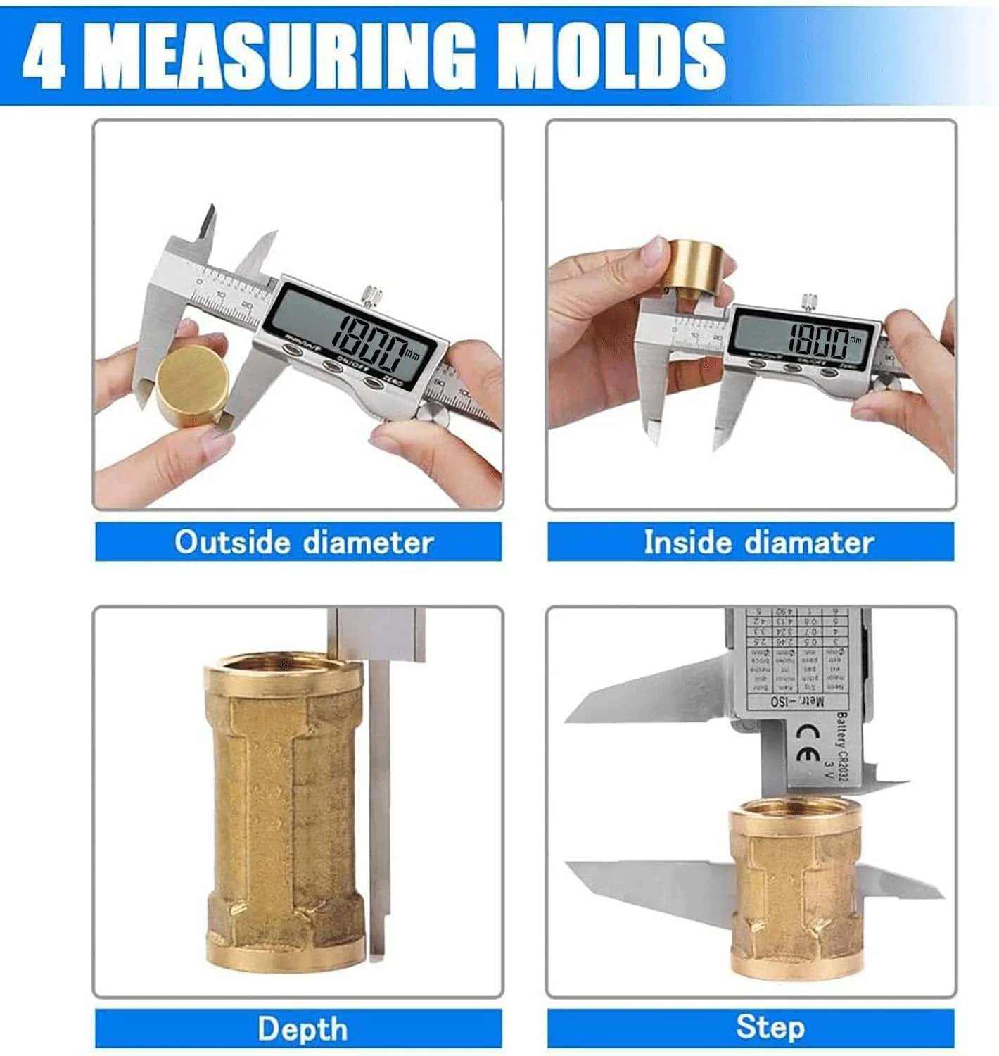 ابزار اندازه گیری کولیس دیجیتال، کولیس ورنیه میکرومتر دیجیتال 6 اینچی، خط کش دیجیتال با صفحه نمایش ال سی دی بزرگ، تغییر آسان از اینچ به متریک و کسری ابزار اندازه گیری کولیس دیجیتال، کولیس ورنیه میکرومتر دیجیتال 6 اینچی، خط کش دیجیتال با صفحه نمایش ال سی دی بزرگ، تغییر آسان از اینچ به متریک و کسری