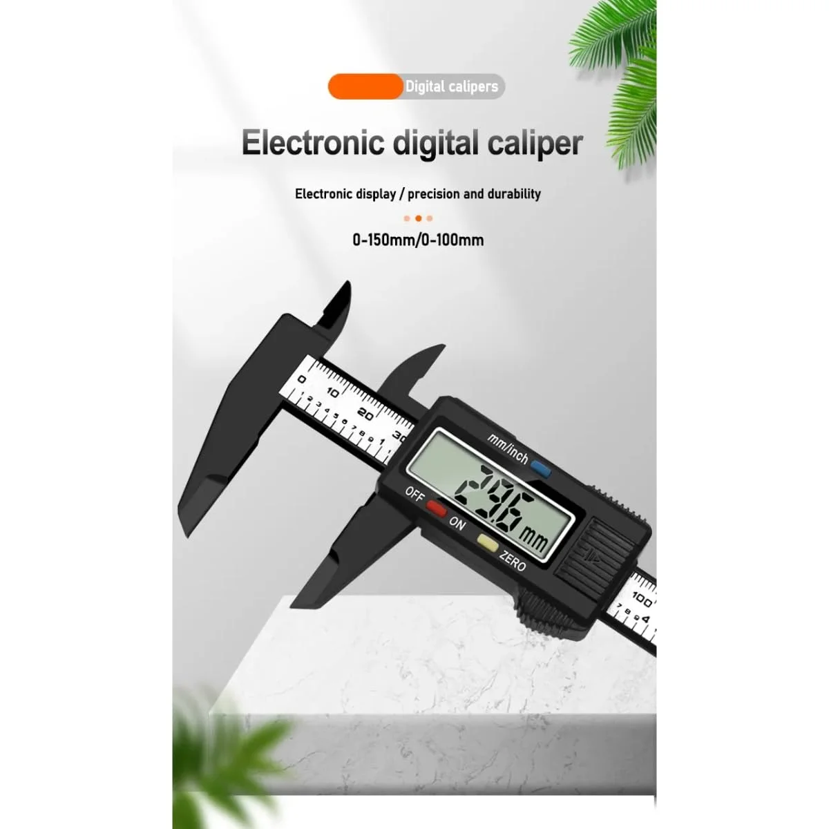 کولیس دیجیتال 0-6 اینچ - ابزار اندازه گیری دقیق ورنیه الکترونیکی با صفحه نمایش LCD بزرگ، تبدیل اینچ/میلی متر، خاموش شدن خودکار، گیج میکرومتر، خط کش پلاستیکی 0-150 میلی متر، 6 اینچی کولیس دیجیتال 0-6 اینچ - ابزار اندازه گیری دقیق ورنیه الکترونیکی با صفحه نمایش LCD بزرگ، تبدیل اینچ/میلی متر، خاموش شدن خودکار، گیج میکرومتر، خط کش پلاستیکی 0-150 میلی متر، 6 اینچی