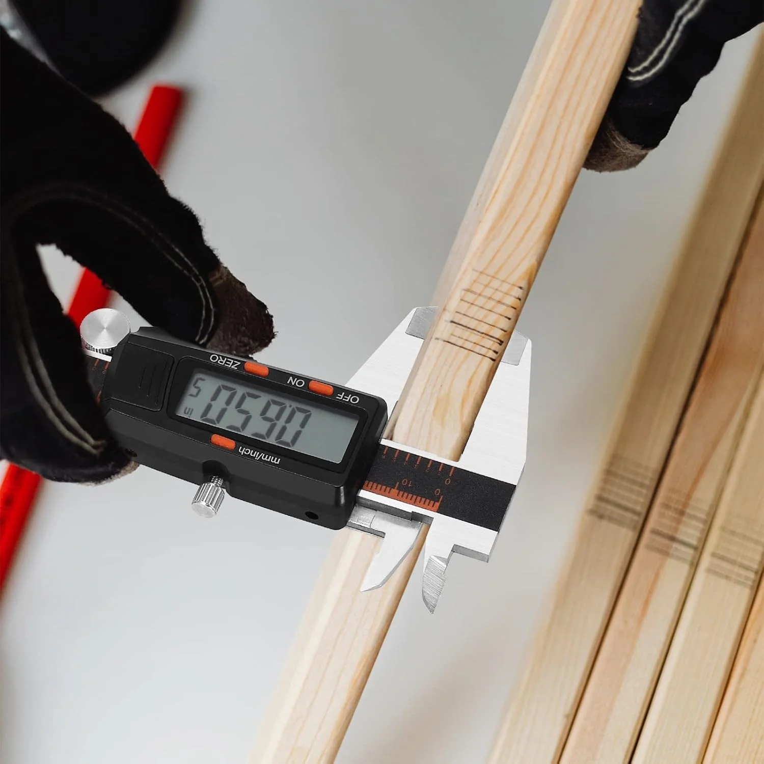 کولیس دیجیتال HARDELL، ابزار اندازه گیری کولیس استیل ضد زنگ 6 اینچی با صفحه نمایش LCD بزرگ، میکرومتر کولیس ورنیه الکترونیکی با خط کش، ویژگی خاموش شدن خودکار، تبدیل اینچ/میلیمتر، نارنجی