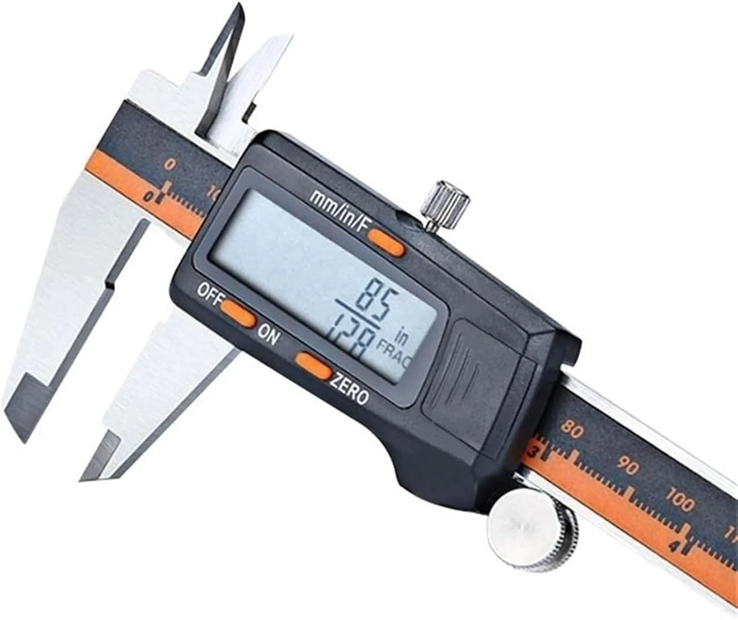 کولیس دیجیتال الکترونیکی استیل MOTIM، 0-150 میلی متر، کولیس ورنیه دیجیتال LCD، تبدیل اینچ/کسری/میلی متر، ابزارهای اندازه گیری قطر داخلی و خارجی، تستر عمق الکترونیکی