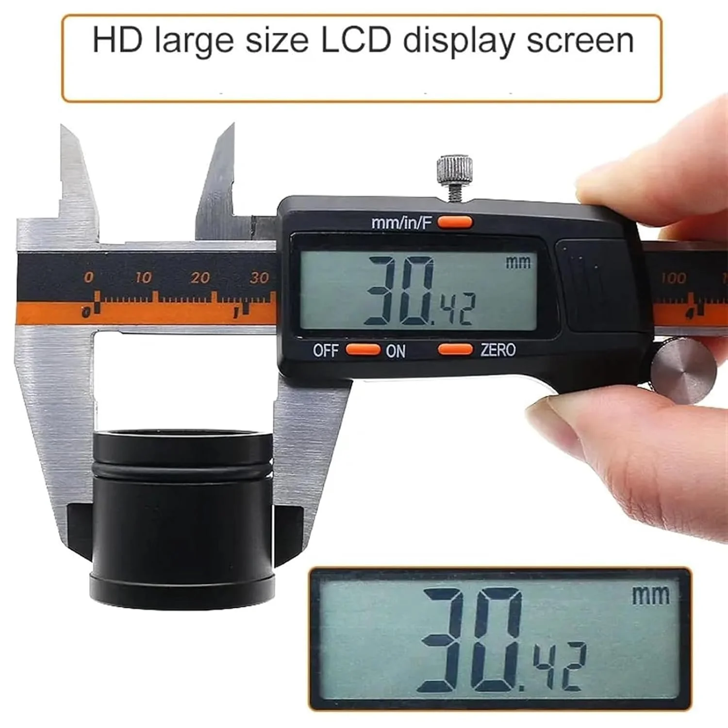 کولیس دیجیتال الکترونیکی استیل MOTIM، 0-150 میلی متر، کولیس ورنیه دیجیتال LCD، تبدیل اینچ/کسری/میلی متر، ابزارهای اندازه گیری قطر داخلی و خارجی، تستر عمق الکترونیکی