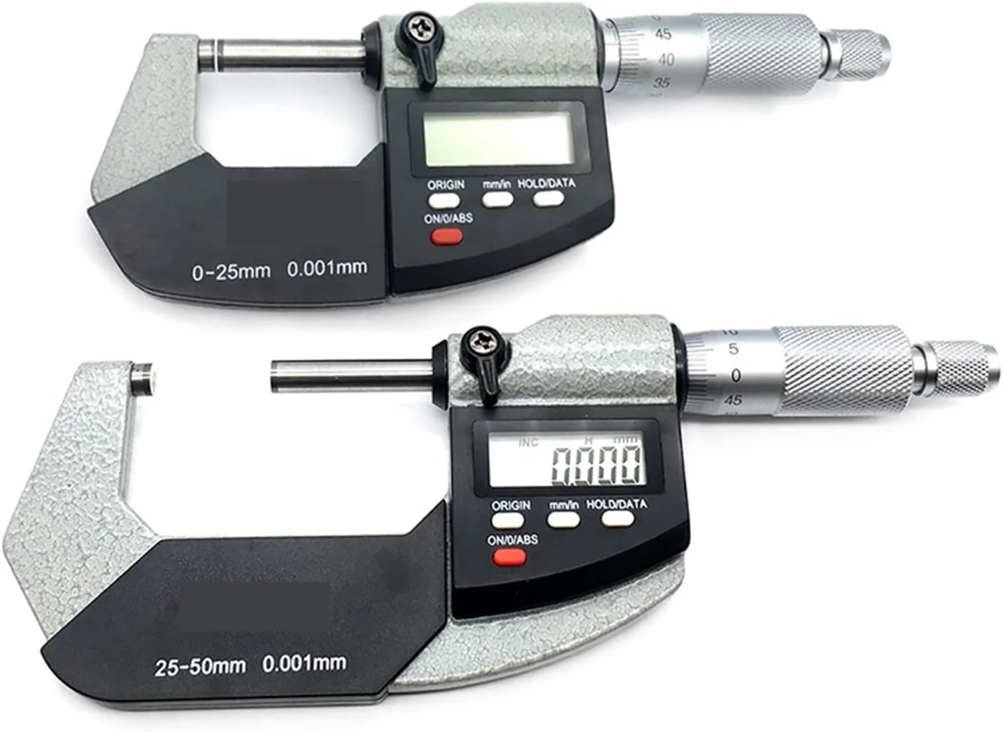 میکرومتر دیجیتال ZAIED، میکرومتر بیرونی الکترونیکی 0-25 میلی متر، 25-50 میلی متر، 50-75 میلی متر، 75-100 میلی متر، 0.001 میلی متر، ابزار اندازه گیری میکرومتر دیجیتال با صفحه نمایش LCD بسیار بزرگ (رنگ :