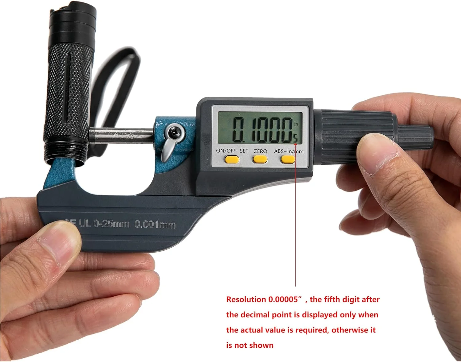 میکرومتر دیجیتال الکترونیکی Beslands با نمایشگر 0-1 اینچ / 0-25 میلی متر، دقت 0.00004 اینچ / 0.001 میلی متر، ابزار اندازه گیری ضخامت، کولیس اینچی/متریک، به همراه کیف محافظ (و باتری اضافی) میکرومتر دیجیتال الکترونیکی Beslands با نمایشگر 0-1 اینچ / 0-25 میلی متر، دقت 0.00004 اینچ / 0.001 میلی متر، ابزار اندازه گیری ضخامت، کولیس اینچی/متریک، به همراه کیف محافظ (و باتری اضافی)