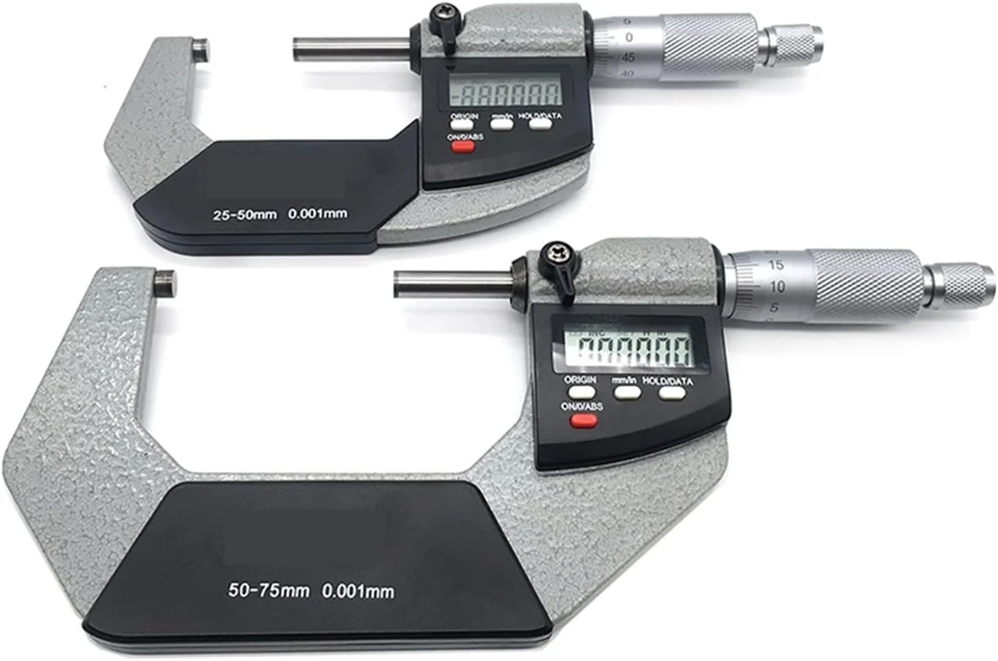 میکرومتر دیجیتال ZAIED، میکرومتر بیرونی الکترونیکی 0-25 میلی متر، 25-50 میلی متر، 50-75 میلی متر، 75-100 میلی متر، 0.001 میلی متر، ابزار اندازه گیری میکرومتر دیجیتال با صفحه نمایش LCD بسیار بزرگ (رنگ :