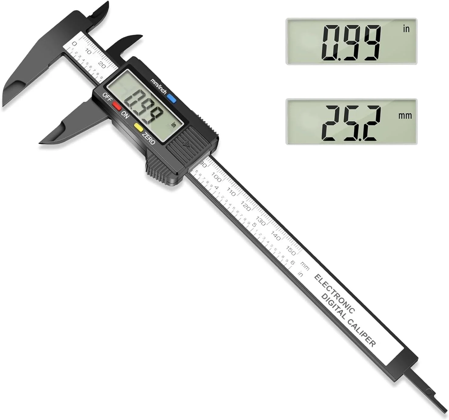 کولیس دیجیتال LIMOS 0-6 اینچ - کولیس ورنیه الکترونیکی با صفحه نمایش LCD بزرگ، تبدیل اینچ/میلی متر، قابلیت خاموش شدن خودکار - ابزار اندازه گیری دقیق برای DIY، جواهرات، نجاری و مهندسی کولیس دیجیتال LIMOS 0-6 اینچ - کولیس ورنیه الکترونیکی با صفحه نمایش LCD بزرگ، تبدیل اینچ/میلی متر، قابلیت خاموش شدن خودکار - ابزار اندازه گیری دقیق برای DIY، جواهرات، نجاری و مهندسی