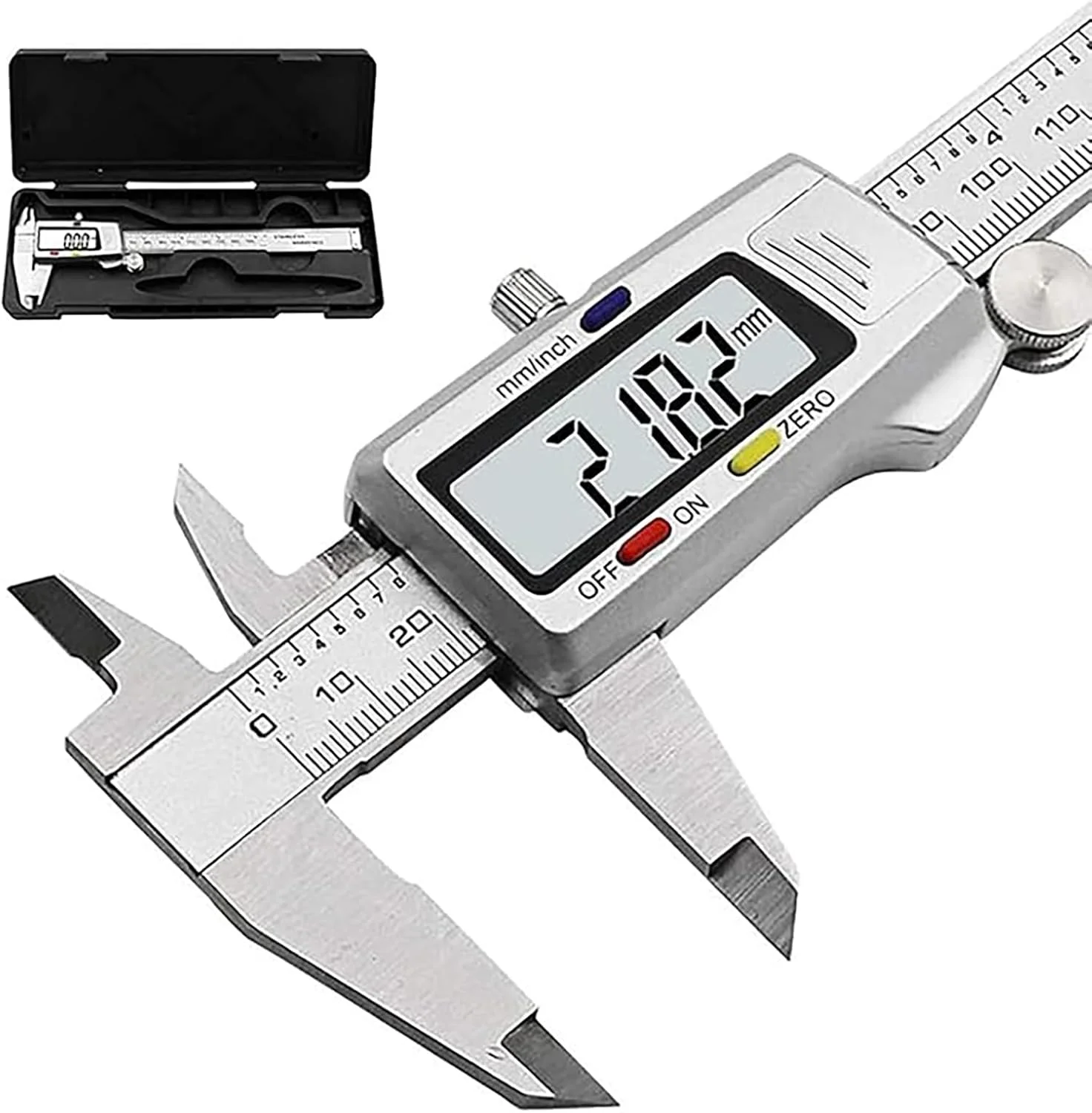 کولیس ورنیه SKEIDO کولیس دیجیتال الکترونیکی فلزی با دقت بالا، ابزار اندازه گیری عمق و ارتفاع 150 میلی متر / 6 اینچ، میکرومتر الکترونیکی فلزی، تجهیزات اندازه گیری حرفه ای