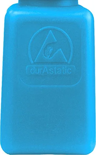 پمپ مایع ریز استیل ضد زنگ مندا 35285 مدل Pure Touch، بطری مربعی دورا استاتیک ایمن در برابر تخلیه الکترواستاتیکی، 6 اونس، پلی اتیلن/استیل ضد زنگ با چگالی بالا، آبی