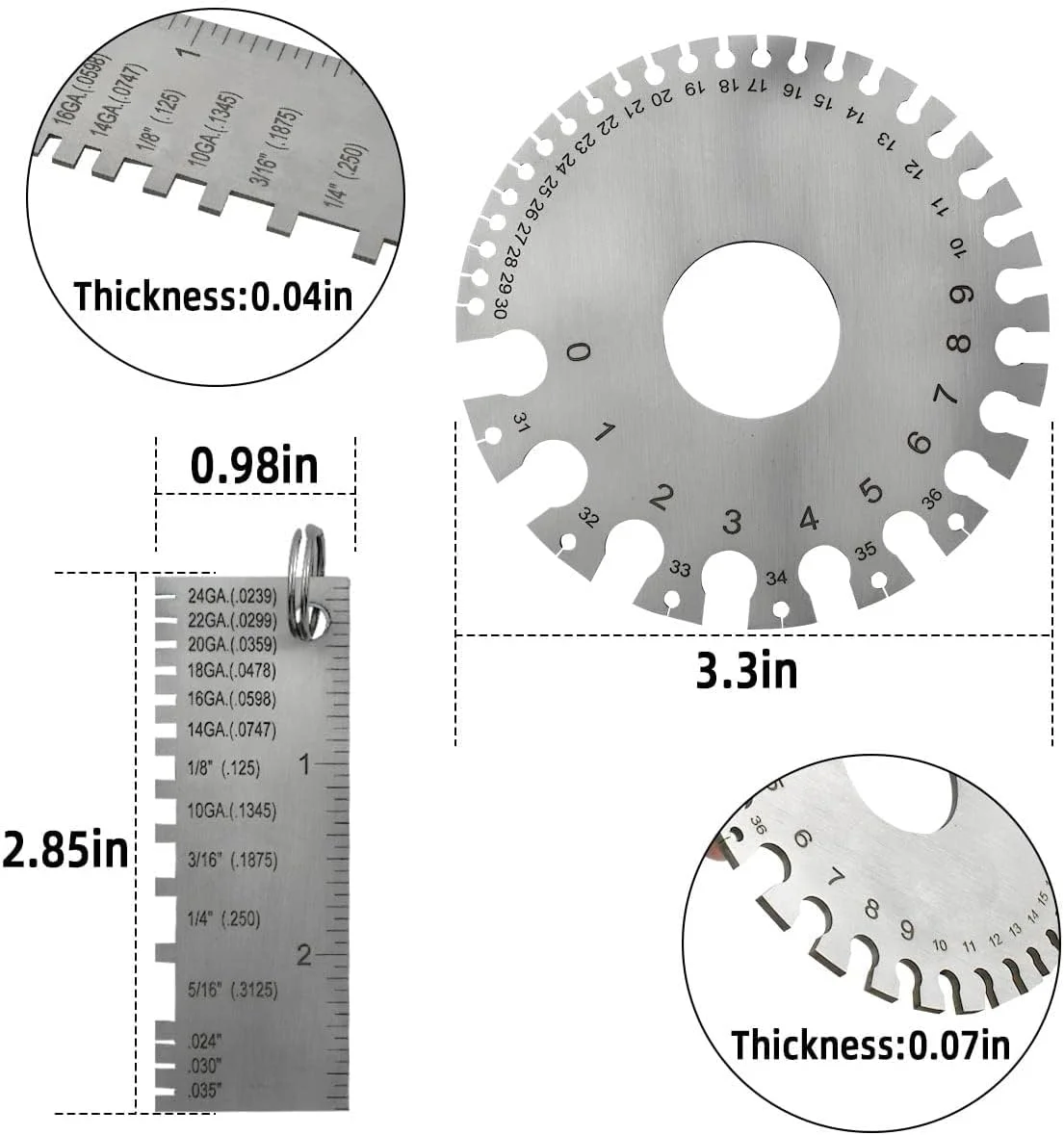 ورق توری استیل ضد زنگ ممتاز KASTWAVE - گیج فلزی همه کاره برای پروژه های DIY، ساخت و ساز و دکوراسیون، ضخامت استاندارد