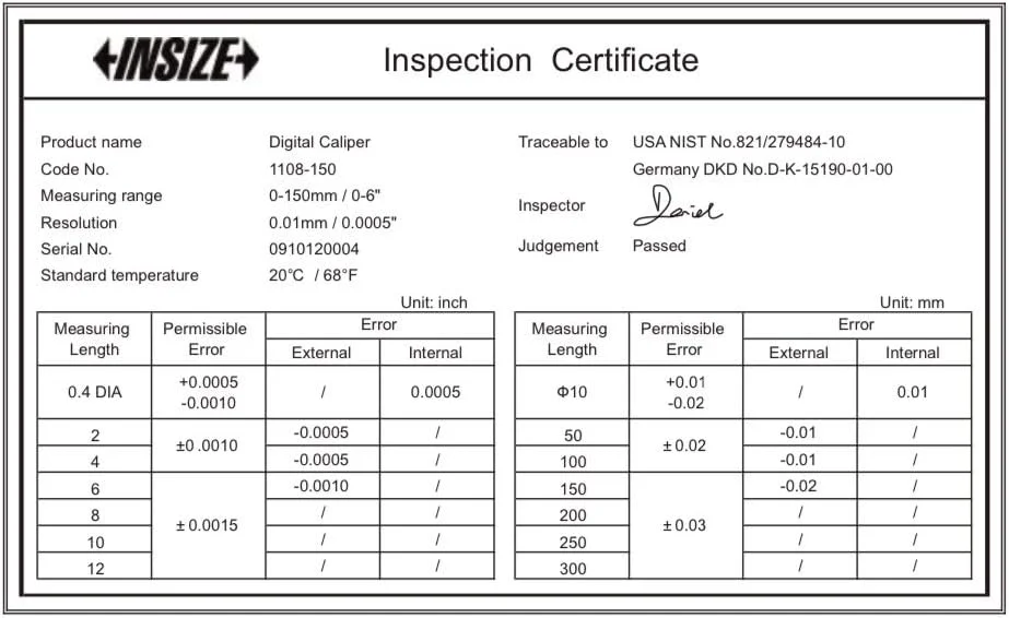کولیس دیجیتال اینسایز مدل ISZ-1108-150 کولیس دیجیتال اینسایز مدل ISZ-1108-150