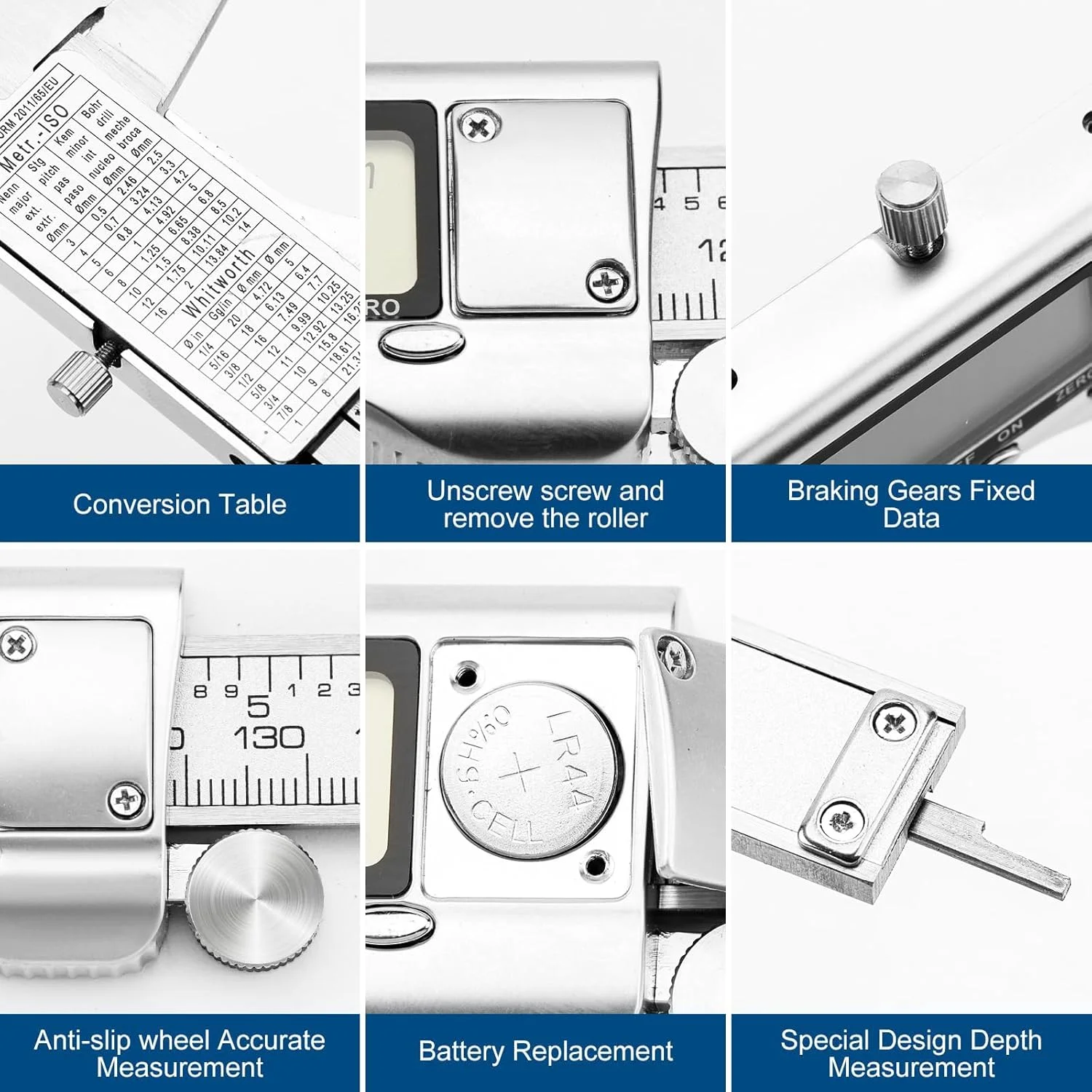 ابزار اندازه گیری کولیس دیجیتال KASTWAVE، کولیس ورنیه استیل ضد زنگ 6 اینچی، میکرومتر دیجیتال با صفحه نمایش LCD بزرگ، خاموش شدن خودکار، تغییر آسان از اینچ به میلی متر ابزار اندازه گیری کولیس دیجیتال KASTWAVE، کولیس ورنیه استیل ضد زنگ 6 اینچی، میکرومتر دیجیتال با صفحه نمایش LCD بزرگ، خاموش شدن خودکار، تغییر آسان از اینچ به میلی متر