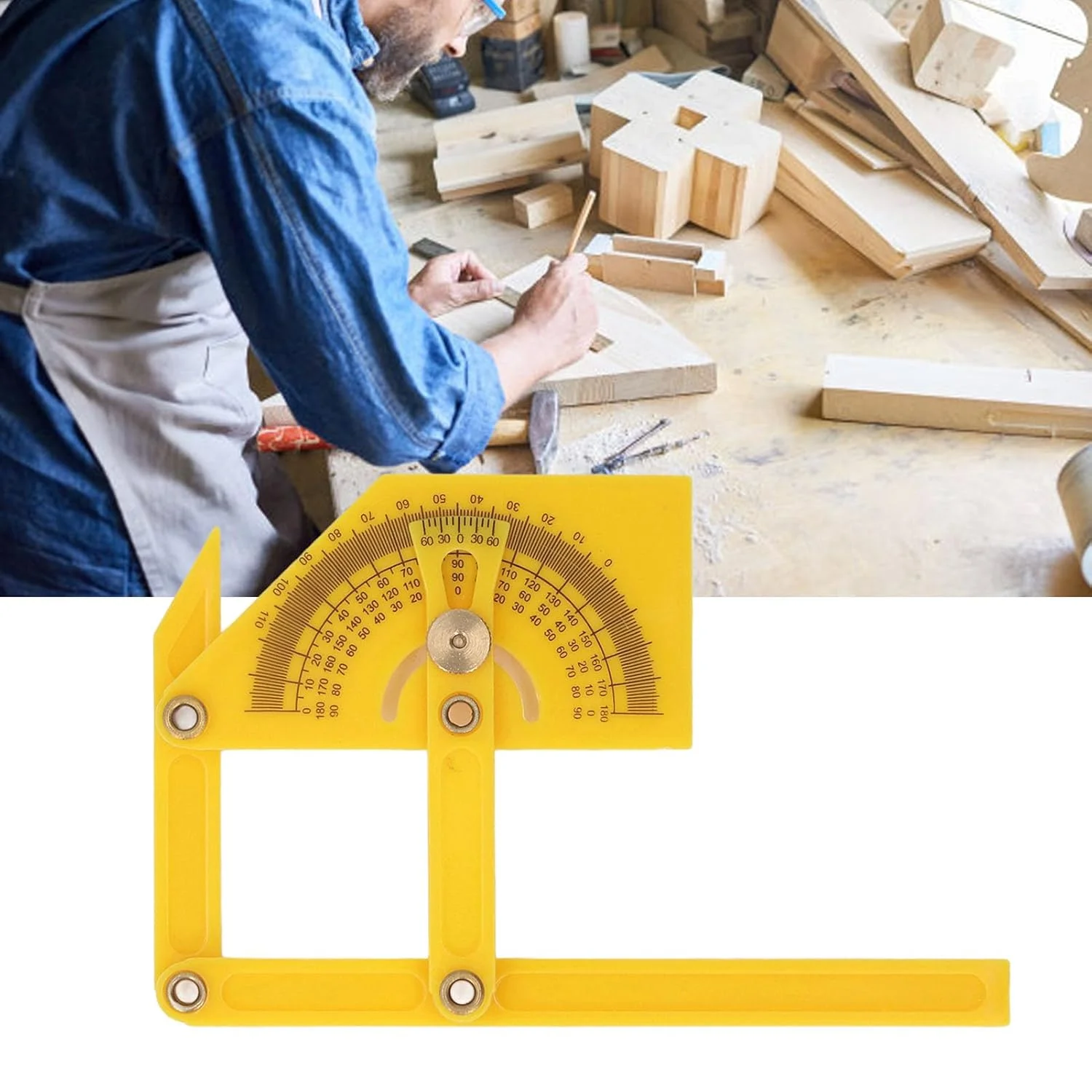 نقاله OVAQUIXI، نقاله قابل تنظیم، دستگاه اندازه گیری زاویه پلاستیکی برای نجاری، برای کارهای ساختمانی، برای نجاری ظریف