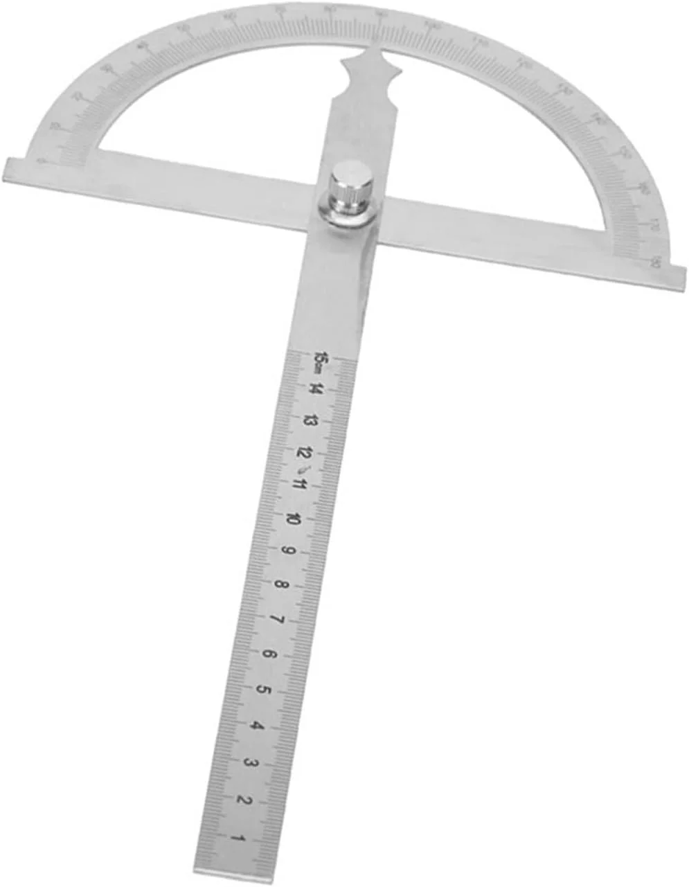 نقاله استیل ضد زنگ، خط کش اندازه گیری زاویه، خط کش 2 در 1، کیت خط کش نقاله و اندازه گیری زاویه برای عمق (150 * 200 میلی متر)