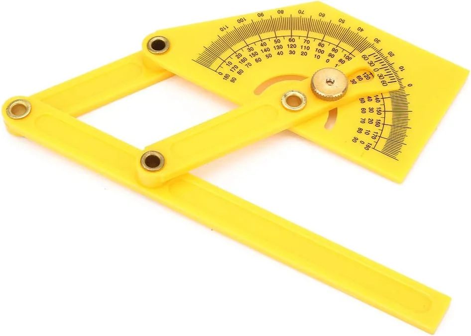 نقاله پلاستیکی 180 درجه تلیتونی، ابزار اندازه گیری زاویه برای نجاری و کار با چوب
