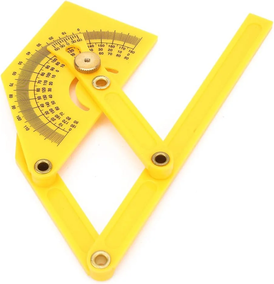 نقاله پلاستیکی 180 درجه تلیتونی، ابزار اندازه گیری زاویه برای نجاری و کار با چوب