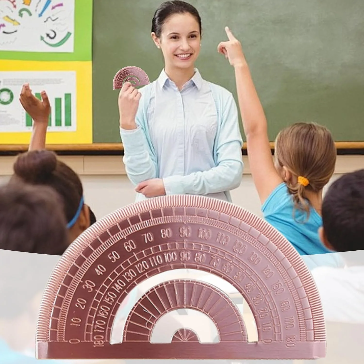 نقاله فلزی زاویه ای | زاویه یاب نجاری، نقاله فلزی 180 درجه برای مهندسی، نجاری، طراحی، دانش آموزان، مدرسه نجاری، ساخت و ساز