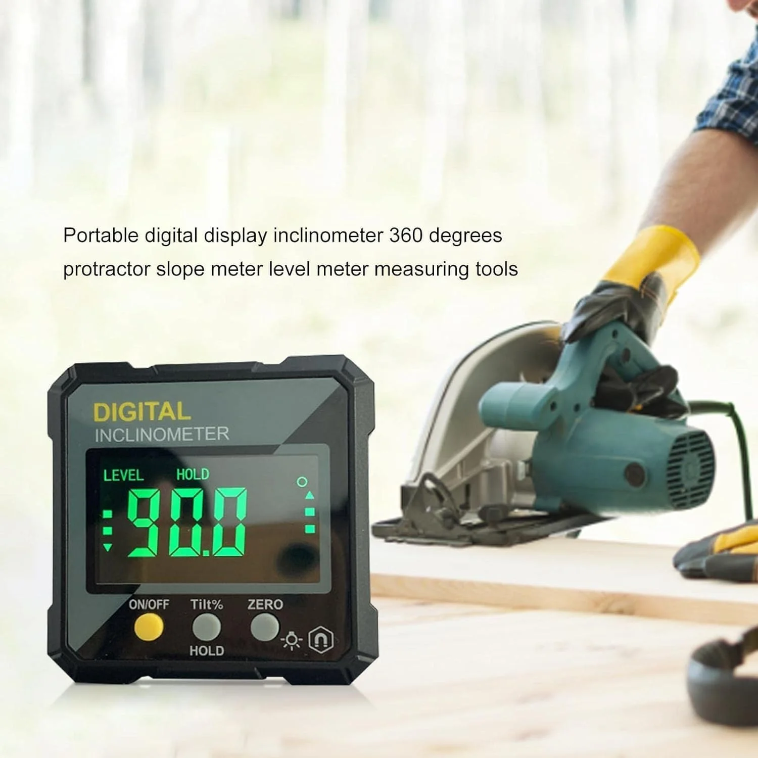 زاویه سنج دیجیتال کوچک XPR3SS با پایه مغناطیسی، شیب سنج، زاویه یاب جمع و جور، زاویه سنج قابل حمل دیجیتال (5516-90)