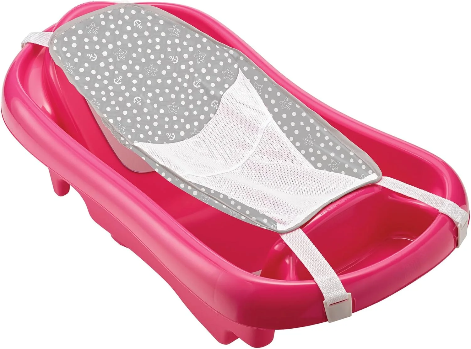 وان حمام نوزاد دخترانه فرست یرز صورتی - وان سبک وزن بدون BPA با تکیه گاه حمایتی و طراحی جادار برای حمام ایمن و راحت در خانه یا مسافرت