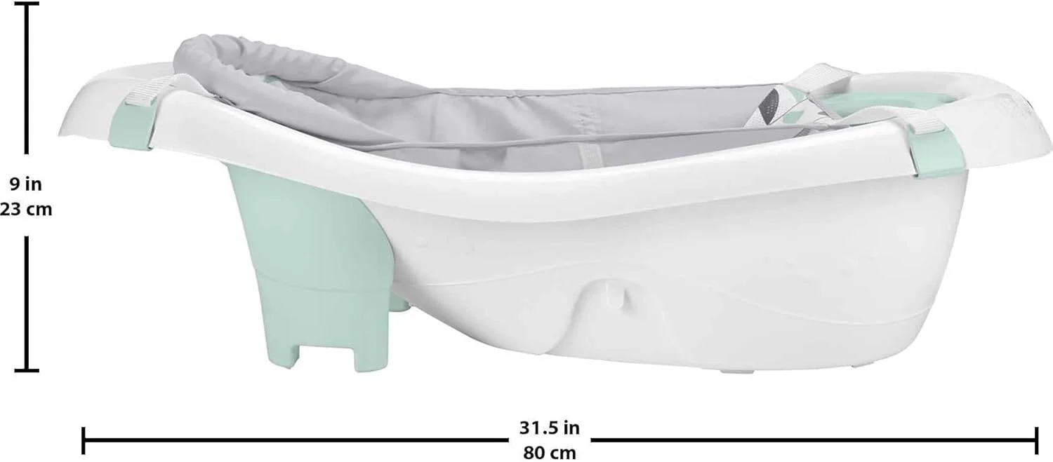 وان حمام 4 در 1 Fisher-Price از نوزادی تا نوپایی با تکیه گاه جداشدنی نوزاد و 2 اسباب بازی، برگ های بالارونده (اختصاصی آمازون)