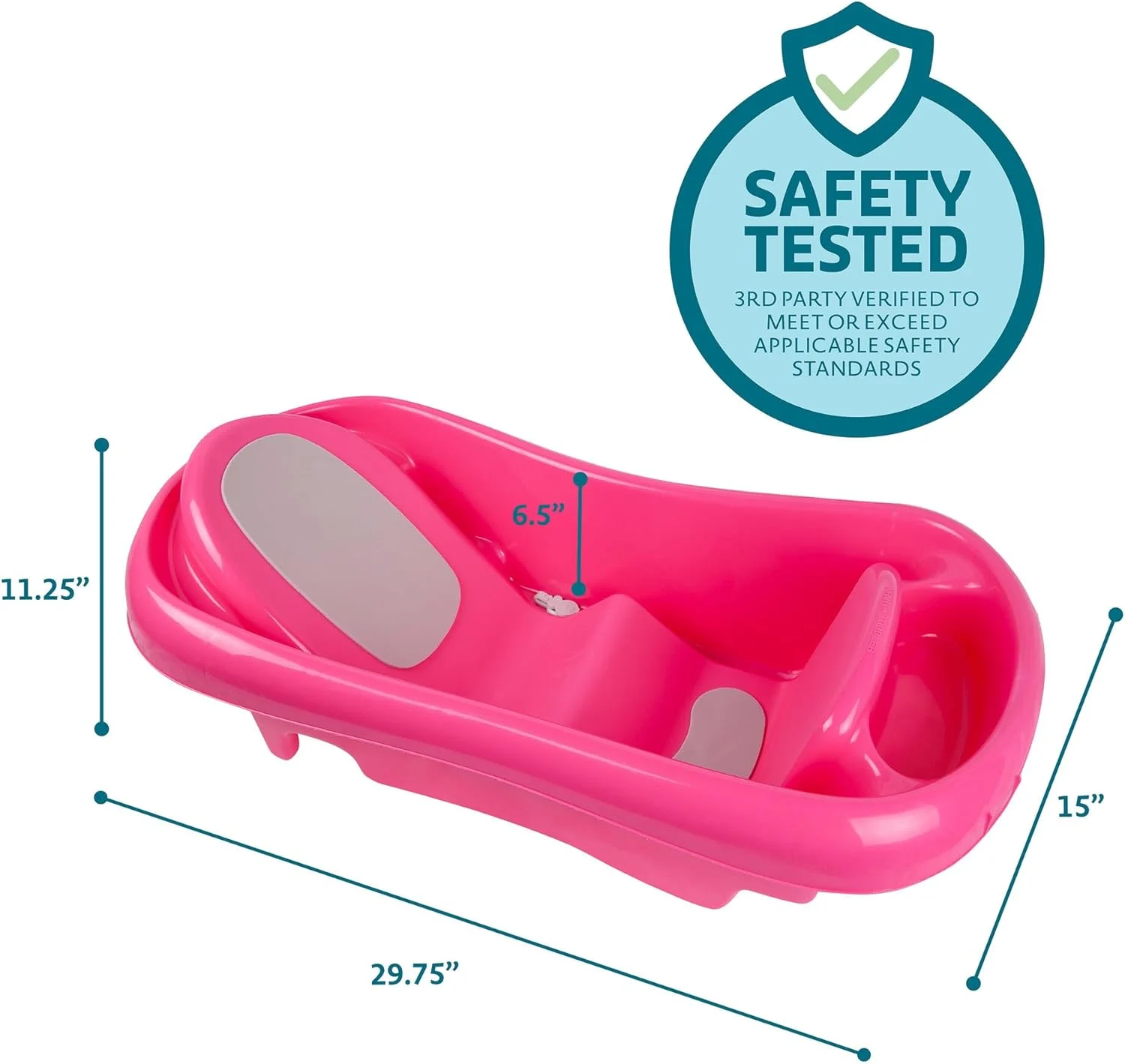 وان حمام نوزاد دخترانه فرست یرز صورتی - وان سبک وزن بدون BPA با تکیه گاه حمایتی و طراحی جادار برای حمام ایمن و راحت در خانه یا مسافرت وان حمام نوزاد دخترانه فرست یرز صورتی - وان سبک وزن بدون BPA با تکیه گاه حمایتی و طراحی جادار برای حمام ایمن و راحت در خانه یا مسافرت