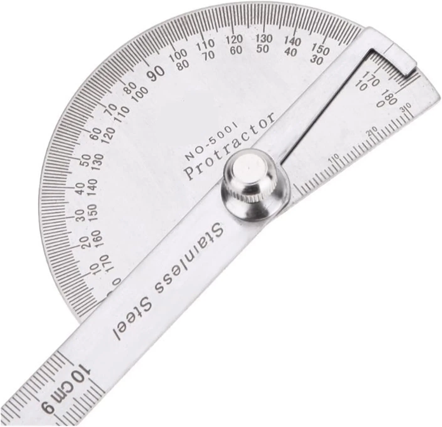 نقاله 180 درجه استیل ضد زنگ، زاویه یاب چرخشی، خط کش اندازه گیری، ابزار نجاری برای اندازه گیری زوایا، ابزار نجاری (150 میلی متر)