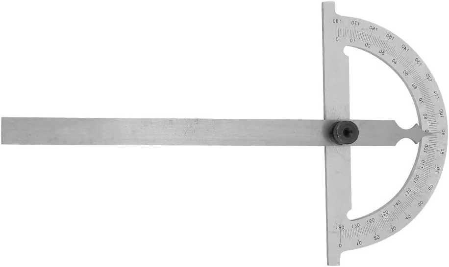 زاویه یاب 180 درجه ای، نقاله فولادی کربنی با روکش کروم، خط کش اندازه گیری زاویه چرخشی 80 120 میلی متر