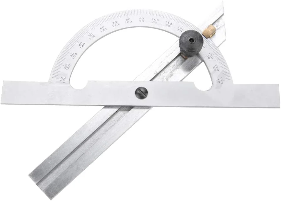 گونیا زاویه ای NUPONO، 100x150 میلی متر، نقاله قابل تنظیم فولاد کربنی، ابزار اندازه گیری و سنجش