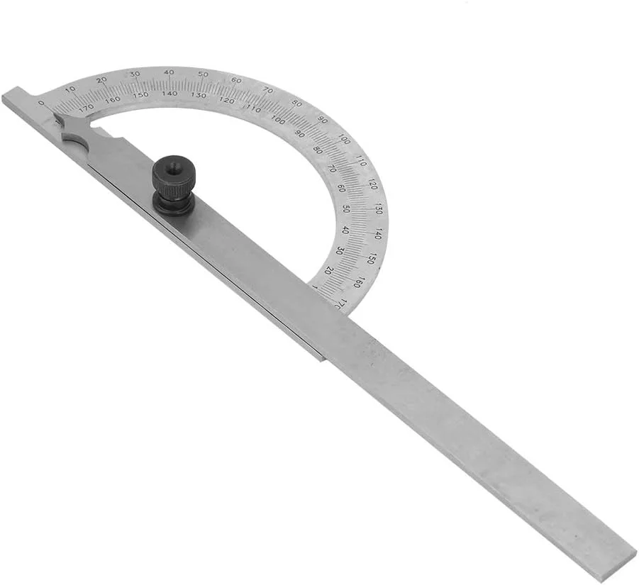 زاویه یاب 180 درجه ای، نقاله فولادی کربنی با روکش کروم، خط کش اندازه گیری زاویه چرخشی 80 120 میلی متر