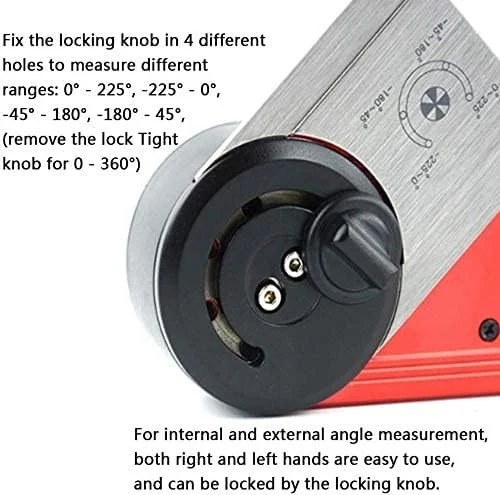 زاویه یاب دیجیتال BLZQSQ، تراز دیجیتال 360 درجه، گونیا، استاندارد ضد آب IP54، قرمز