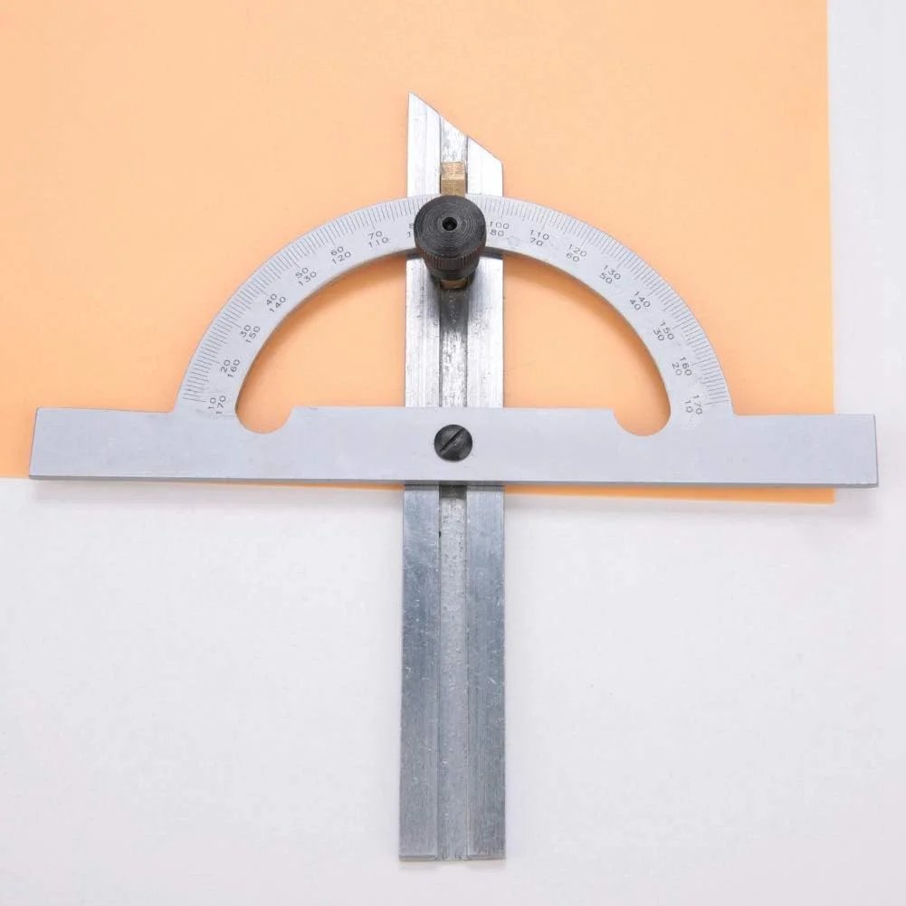 گونیا زاویه ای NUPONO، 100x150 میلی متر، نقاله قابل تنظیم فولاد کربنی، ابزار اندازه گیری و سنجش