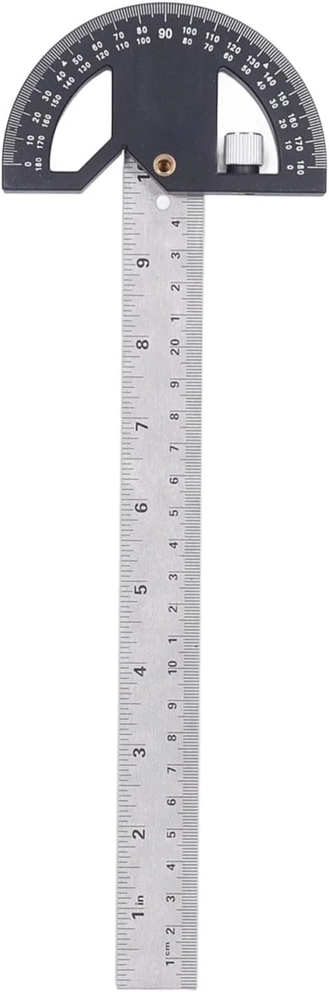 زاویه یاب نقاله NDNCZDHC 0-180 درجه، خط کش زاویه یابی نجاری مغناطیسی قابل تنظیم، خط کش نجاری 11.8 اینچی