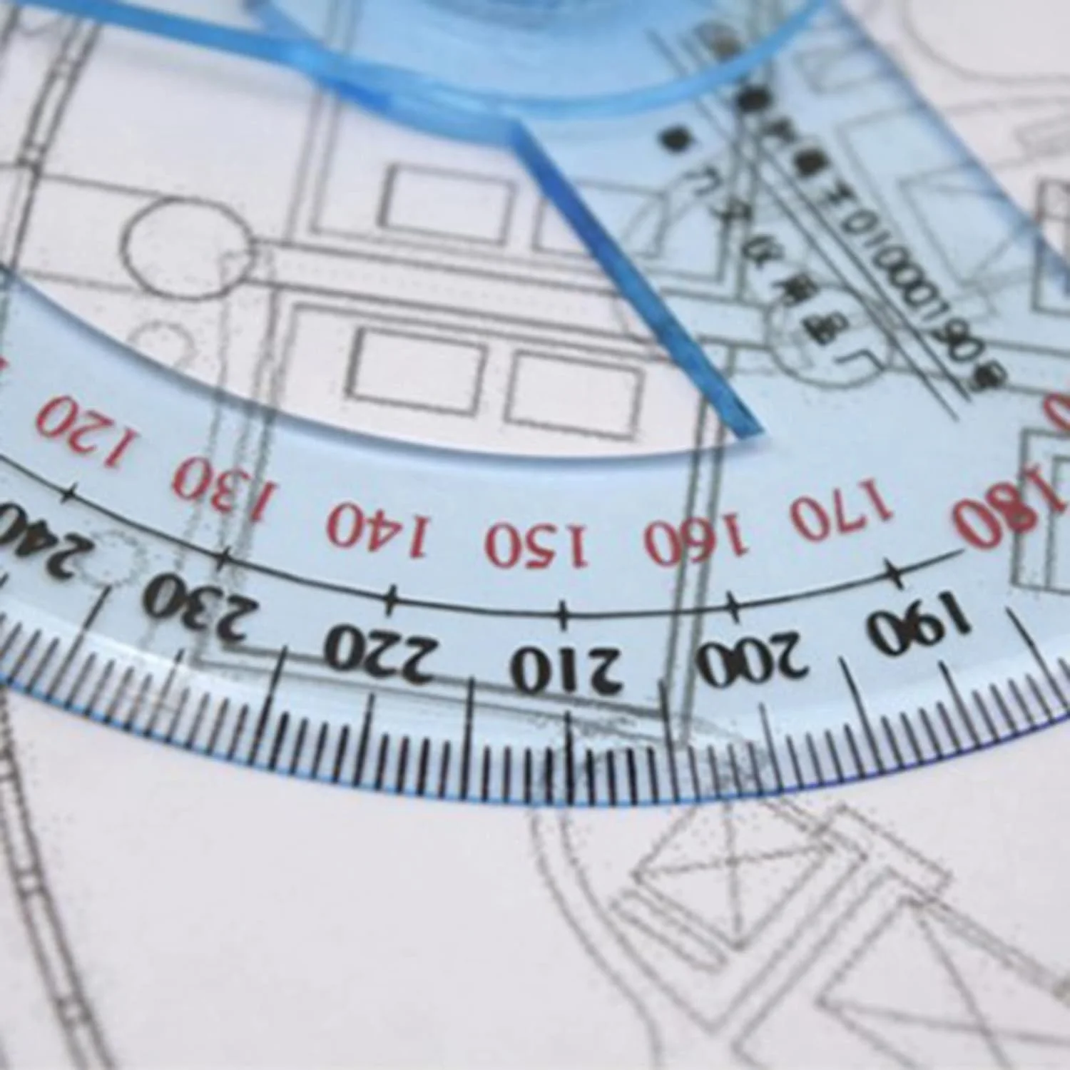 نقاله زاویه گرد آبی Htppzjr، مقیاس شفاف، صرفه جویی در کار، نقاله پلاستیکی، ابزار اندازه گیری زاویه، لوازم اداری، نقاله ها