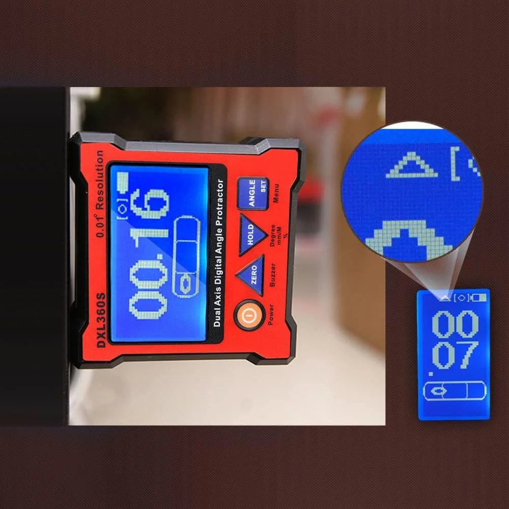 نقاله زاویه دیجیتال دو محوره DXL360S با پایه 5 طرفه، تراز دیجیتال دو محوره با دقت بالا 50-60 هرتز DOOMUN