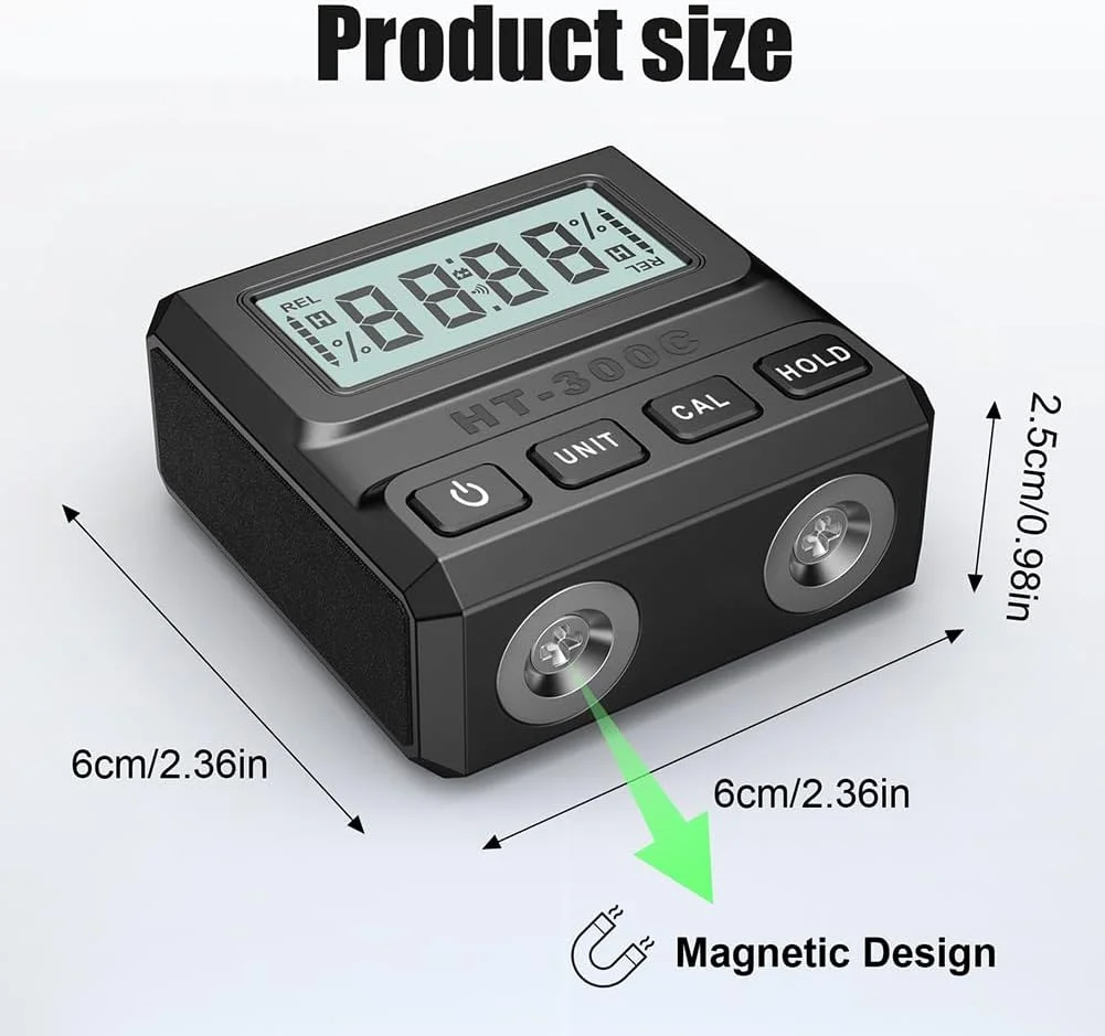 گونیا دیجیتال عمومی 4 * 90 درجه با پایه مغناطیسی، شیب سنج الکترونیکی، جعبه اندازه گیری تستر زاویه
