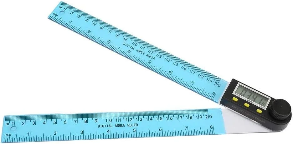 زاویه یاب دیجیتال، 0-200 میلی متر، 2 در 1، نقاله، خط کش PVC، زاویه سنج دیجیتال، گونیا، گیج زاویه یاب