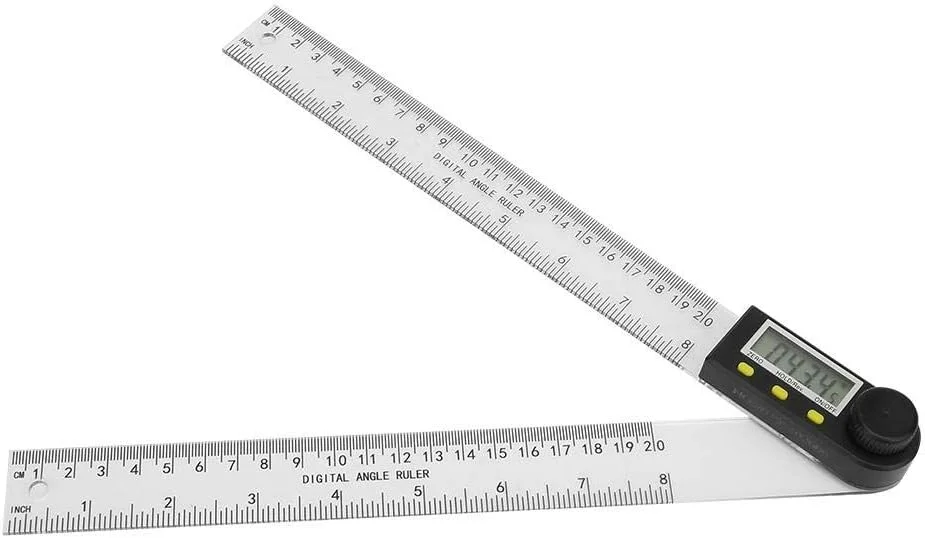 زاویه یاب دیجیتال، 0-200 میلی متر، 2 در 1، نقاله، خط کش PVC، زاویه سنج دیجیتال، گونیا، گیج زاویه یاب