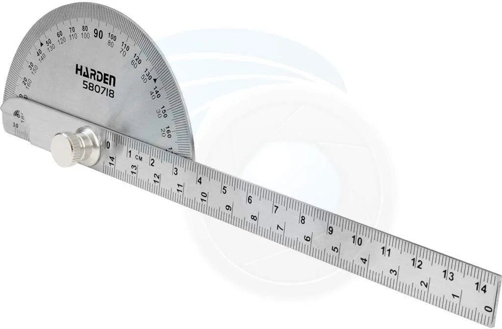 Harden Stainless Steel Bevel Protraction 180 Degree Angle Protractor Ruler Protractor
